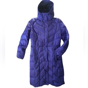 LANDS END NWOT L-Tall Hood Royal Purple-Blue Puffer Zipper Thumb Cuff